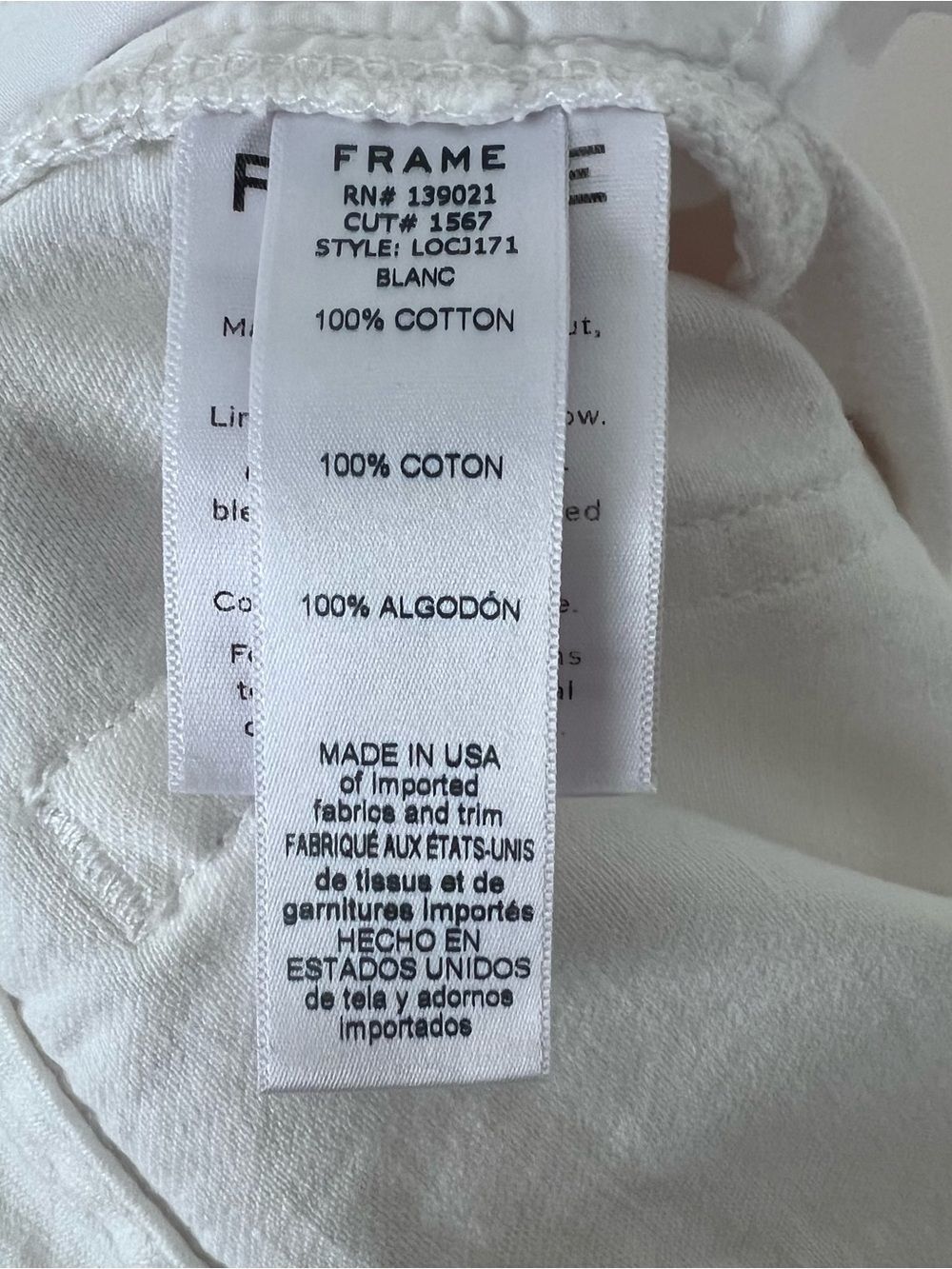 FRAME Denim Le High Oversized Cuffed Straight Leg White Jeans 31 NWT - Picture 9 of 11